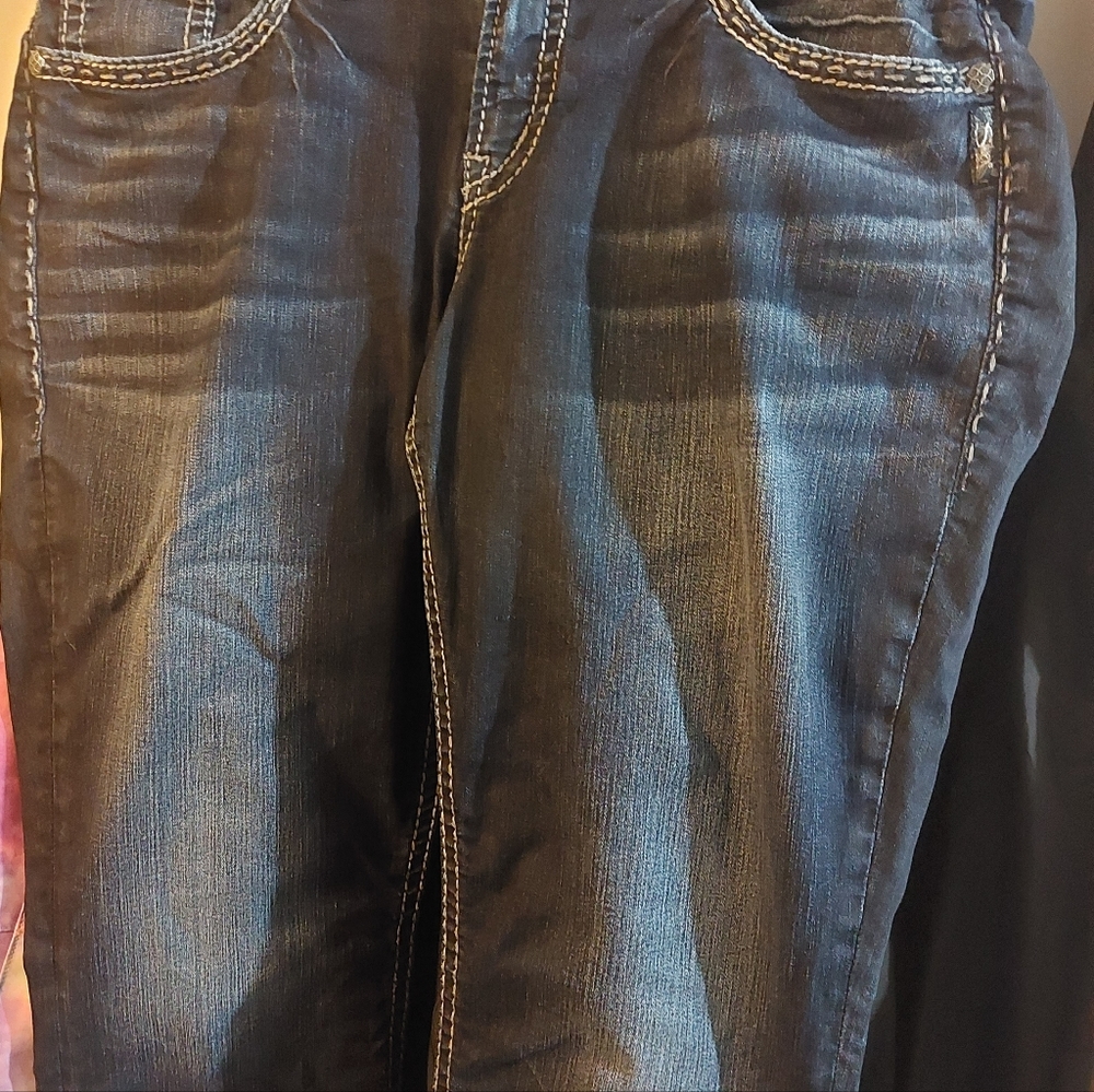 Womens Silver Baby Boot Jeans